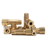 LTWFITTING Brass 1/4-Inch OD x 1/4-Inch OD x 1/8-Inch Male NPT Compression Run Tee Fitting(Pack of 5)