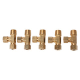 LTWFITTING Brass 3/8-Inch OD x 3/8-Inch OD x 3/8-Inch Male NPT Compression Run Tee Fitting(Pack of 5)