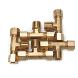 LTWFITTING Brass 1/4-Inch OD x 1/4-Inch OD x 1/4-Inch Male NPT Compression Branch Tee Fitting(Pack of 5)
