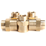 LTWFITTING Lead Free Brass Pipe Fitting 1/2 Inch x 1/4 Inch Female NPT Reducing Coupling (Pack of 5)