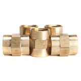 LTWFITTING Brass Pipe Fitting Coupling Coupler 1/2 x 1/2 Inch Female NPT FNPT FPT Pipe Water Boat(Pack of 5)