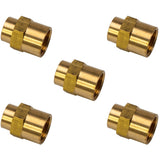 LTWFITTING Brass Pipe Fitting 1/2-Inch x 3/8-Inch Female NPT Reducing Coupling Water Boat(Pack of 5)