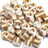 LTWFITTING Brass Pipe Internal Hex Head Plug Fittings 1/2 Inch Male NPT Air Fuel Water Boat (Pack of 200)