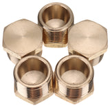 LTWFITTING Lead Free Brass Pipe Hex Head Plug Fittings 3/4 Inch Male NPT Air Fuel Water (Pack of 5)