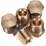 LTWFITTING Lead Free Brass Pipe Hex Head Solid Plug Fittings 1/4 Inch Male NPT (Pack of 5)