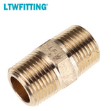 LTWFITTING Lead Free Brass Pipe Hex Nipple Fitting 1/2 Inch Male NPT Air Fuel Water(Pack of 20)
