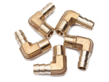 LTWFITTING Lead Free 90 Deg Elbow Brass Barb Fitting 3/8 Inch Hose Barb x 1/4 Inch Male NPT Thread Fuel Boat Water (Pack of 5)
