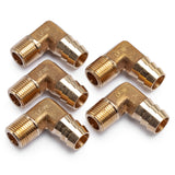LTWFITTING Lead Free 90 Deg Elbow Brass Barb Fitting 5/8 Inch Hose Barb x 3/8 Inch Male NPT Thread Fuel Boat Water (Pack of 5)