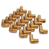 LTWFITTING Lead Free 90 Deg Elbow Brass Barb Fitting 5/8 Inch Hose Barb x 3/8 Inch Male NPT Thread Fuel Boat Water (Pack of 20)