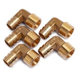 LTWFITTING Lead Free 90 Deg Elbow Brass Barb Fitting 5/8 Inch Hose Barb x 1/2 Inch Male NPT Thread Fuel Boat Water (Pack of 5)