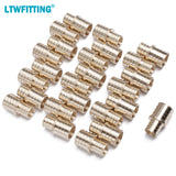 LTWFITTING Lead Free Brass PEX Crimp Fitting 3/4-Inch x 1-Inch PEX Reducing Coupling (Pack of 25)