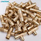LTWFITTING Lead Free Brass PEX Crimp Fitting 1-Inch x 1-Inch x 3/4-Inch PEX Tee (Pack of 150)
