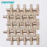 LTWFITTING Lead Free Brass PEX Crimp Fitting 1/2-Inch x 1/2-Inch x 1/2-Inch PEX Tee (Pack of 25)