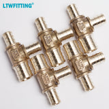 LTWFITTING Lead Free Brass PEX Crimp Fitting 3/4-Inch x 1/2-Inch x 1/2-Inch PEX Tee (Pack of 5)