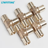 LTWFITTING Lead Free Brass PEX Crimp Fitting 3/4-Inch x 3/4-Inch x 3/4-Inch PEX Tee (Pack of 5)