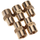 LTWFITTING Lead Free Brass Pipe Fitting 1/4 Inch x 1/8 Inch Female NPT Reducing Coupling (Pack of 5)