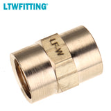 LTWFITTING Lead Free Brass Pipe Fitting 1/4 Inch Female NPT Coupling Water (Pack of 25)