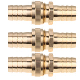 LTWFITTING Brass 3/4 Inch Barb x 3/4 Inch Barb Hose Repair/Mender,Garden Hose Fitting(Pack of 3)