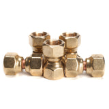 LTWFITTING Brass 3/8 Inch OD Flare Forged Swivel Nut Union,Brass Flare Tube Fitting(Pack of 5)