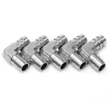 Nickel Plating 90 Deg Elbow Brass Barb Fitting 1/2 Inch Hose ID x 1/2 Inch Hose ID Air/Water/Fuel/Oil/Inert Gases (Pack of 5)