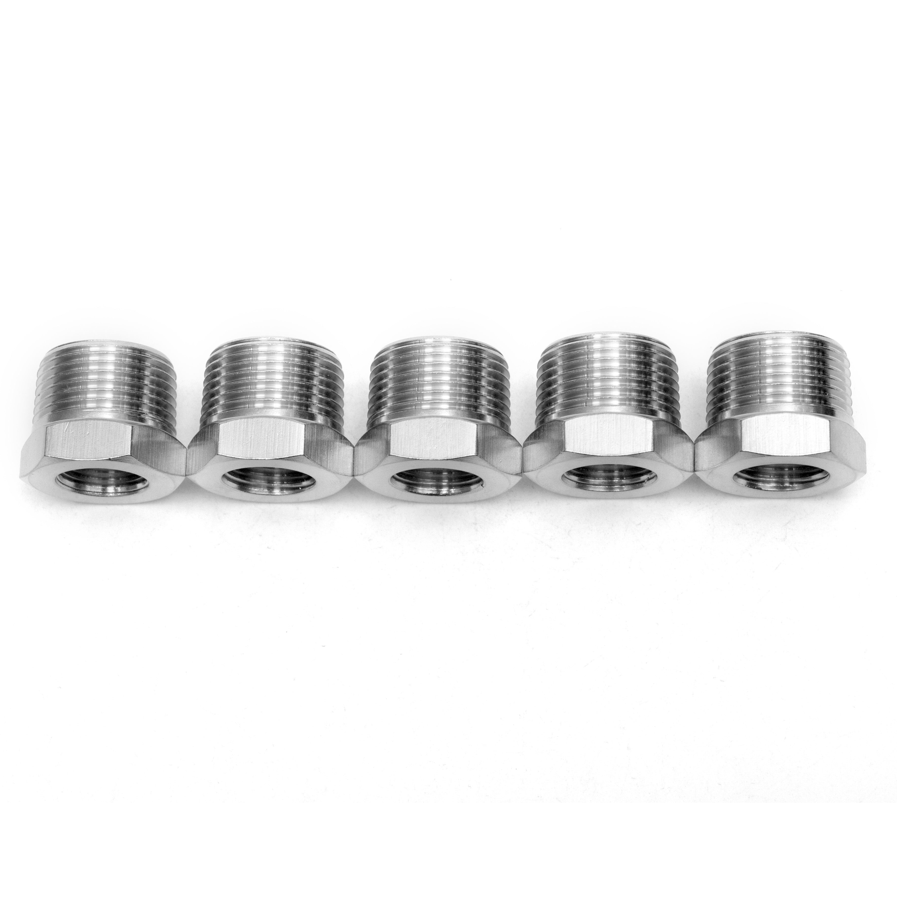 LTWFITTING Bar Production Stainless Steel 316 Pipe Hex Bushing Reducer Fittings 3/4 Inch Male x 3/8 Inch Female NPT Fuel Water Boat (Pack of 5)