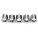 LTWFITTING Bar Production Stainless Steel 316 Pipe Hex Bushing Reducer Fittings 3/8 Inch Male x 1/8 Inch Female NPT Fuel Water Boat (Pack of 5)