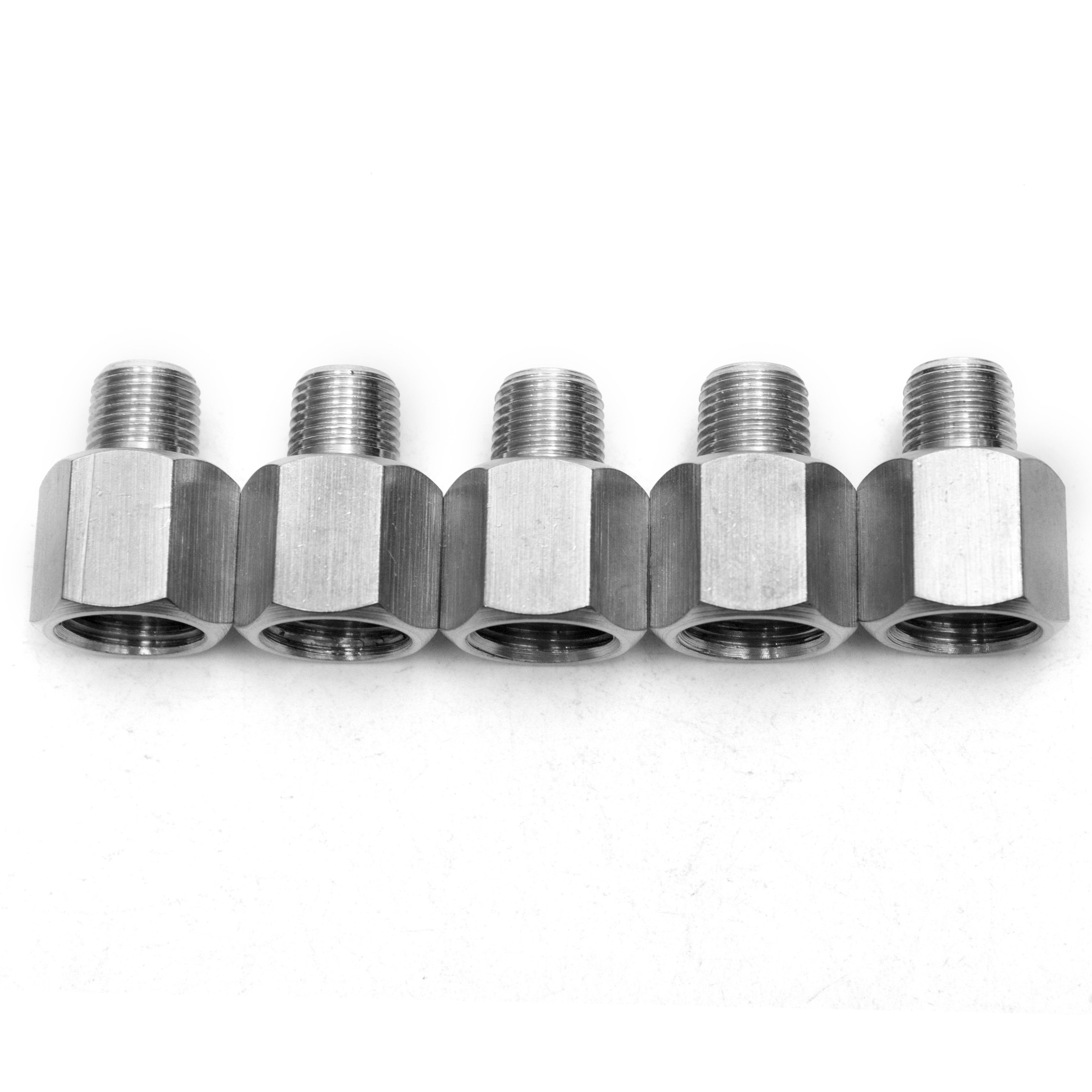 LTWFITTING Bar Production Stainless Steel 316 Pipe Fitting 1/4 Inch Female x 1/8 Inch Male NPT Adapter Air Fuel Water (Pack of 5)