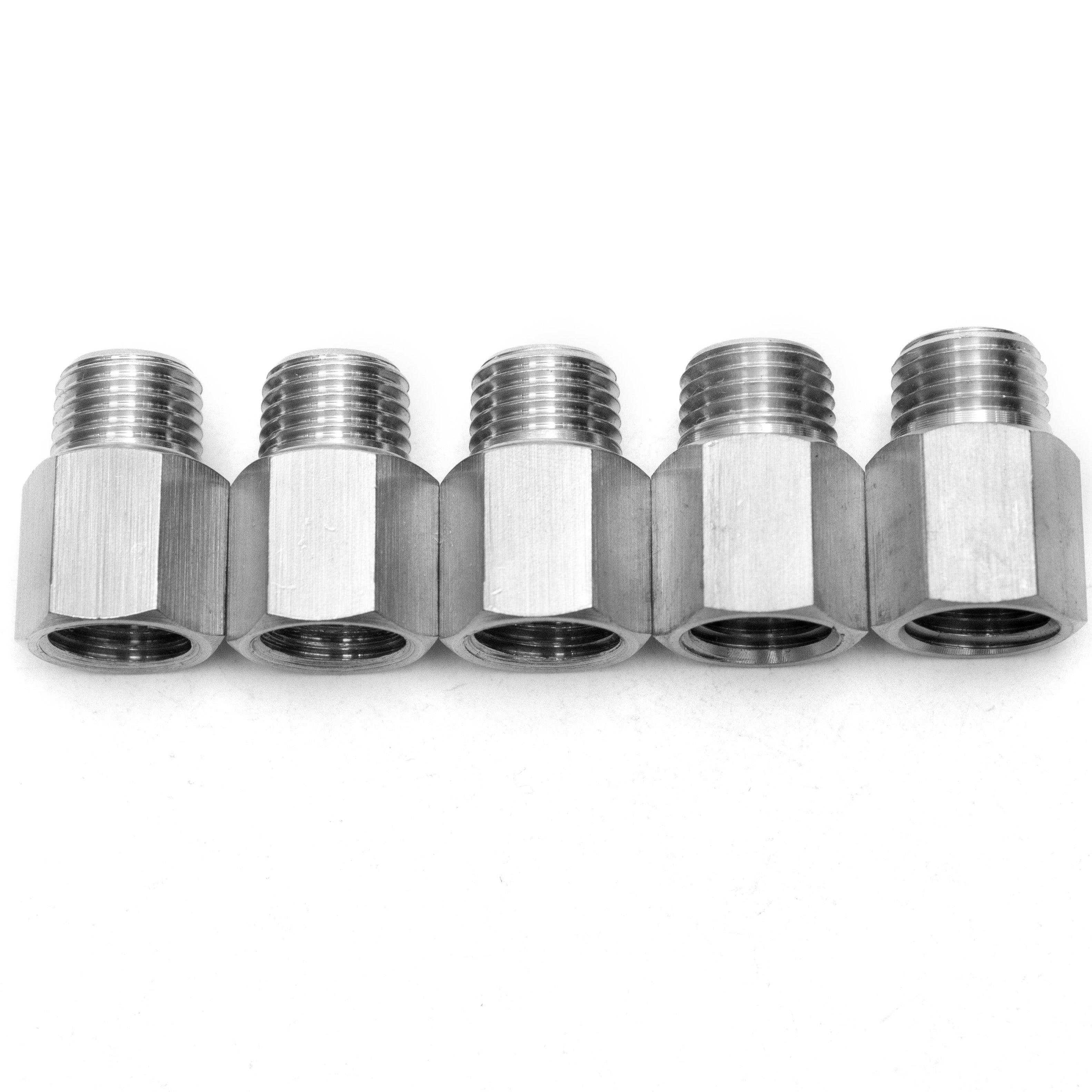 LTWFITTING Bar Production Stainless Steel 316 Pipe Fitting 1/4 Inch Female x 1/4 Inch Male NPT Adapter Air Fuel Water (Pack of 5)