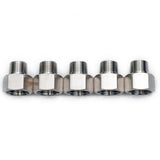 LTWFITTING Bar Production Stainless Steel 316 Pipe Fitting 1/2 Inch Female x 3/8 Inch Male NPT Adapter Air Fuel Water (Pack of 5)