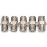 LTWFITTING Class 3000 Stainless Steel 316 Pipe Hex Nipple Fitting 3/8 Inch Male NPT Air Fuel Water (Pack of 5)
