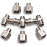 LTWFITTING Value Pack Stainless Steel 316 Pipe Fitting 3/8 Inch Female x 1/4 Inch Male NPT Adapter, 3/8 Inch x 1/4 Inch Male NPT Hex Reducing Nipple(Pack of 10)