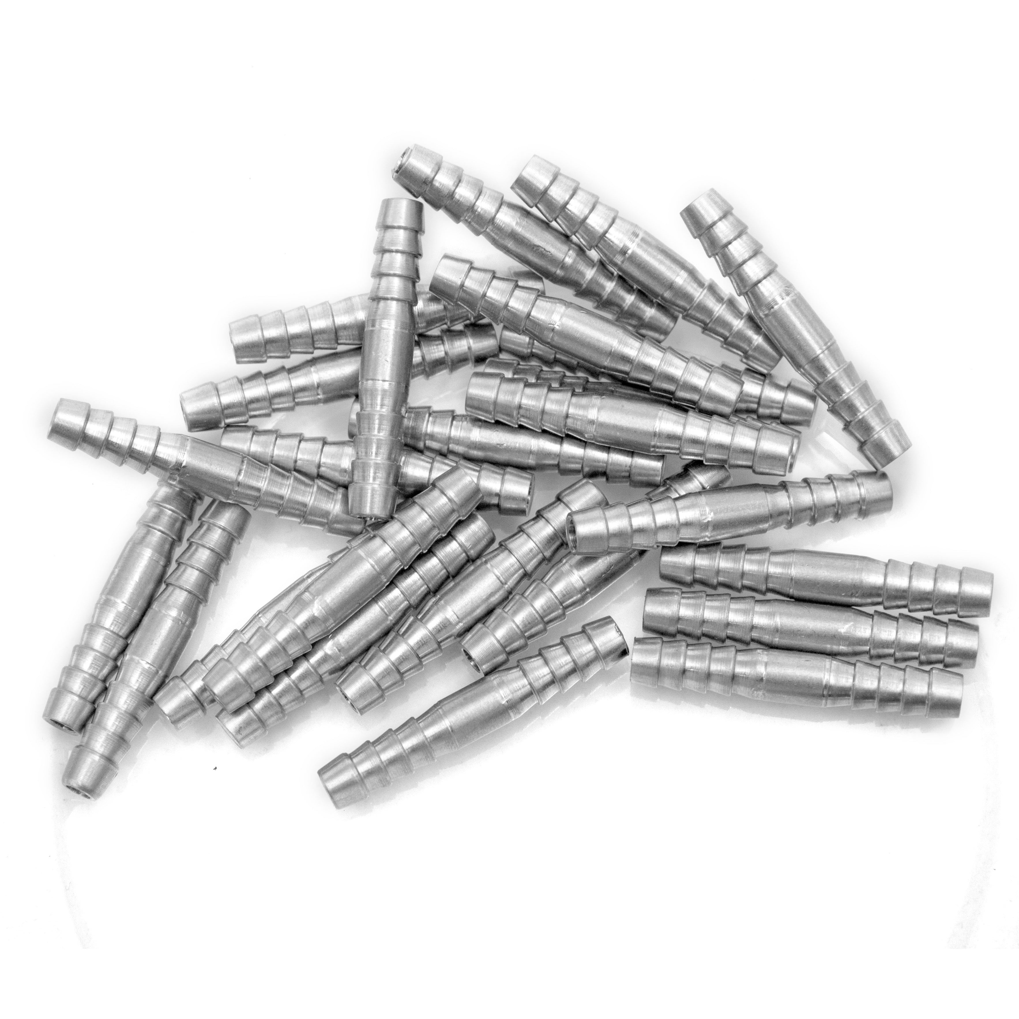 LTWFITTING Bar Production Stainless Steel 316 Barb Splicer Mender 3/16 Inch Hose ID Fitting Air Water Fuel Boat (Pack of 25)