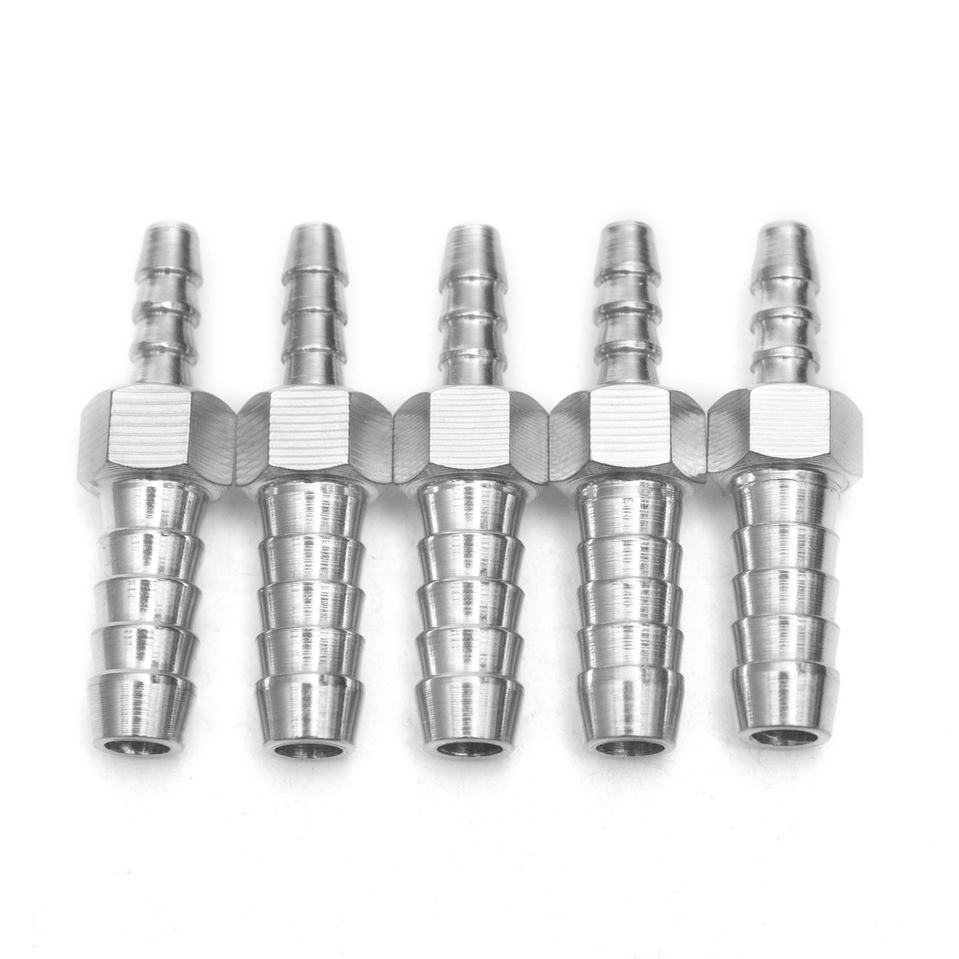 LTWFITTING Bar Production Stainless Steel 316 Barb Splicer Mender 1/4 Inch Hose ID x 1/8 Inch Hose ID Fitting Air Water Fuel Boat (Pack of 5)