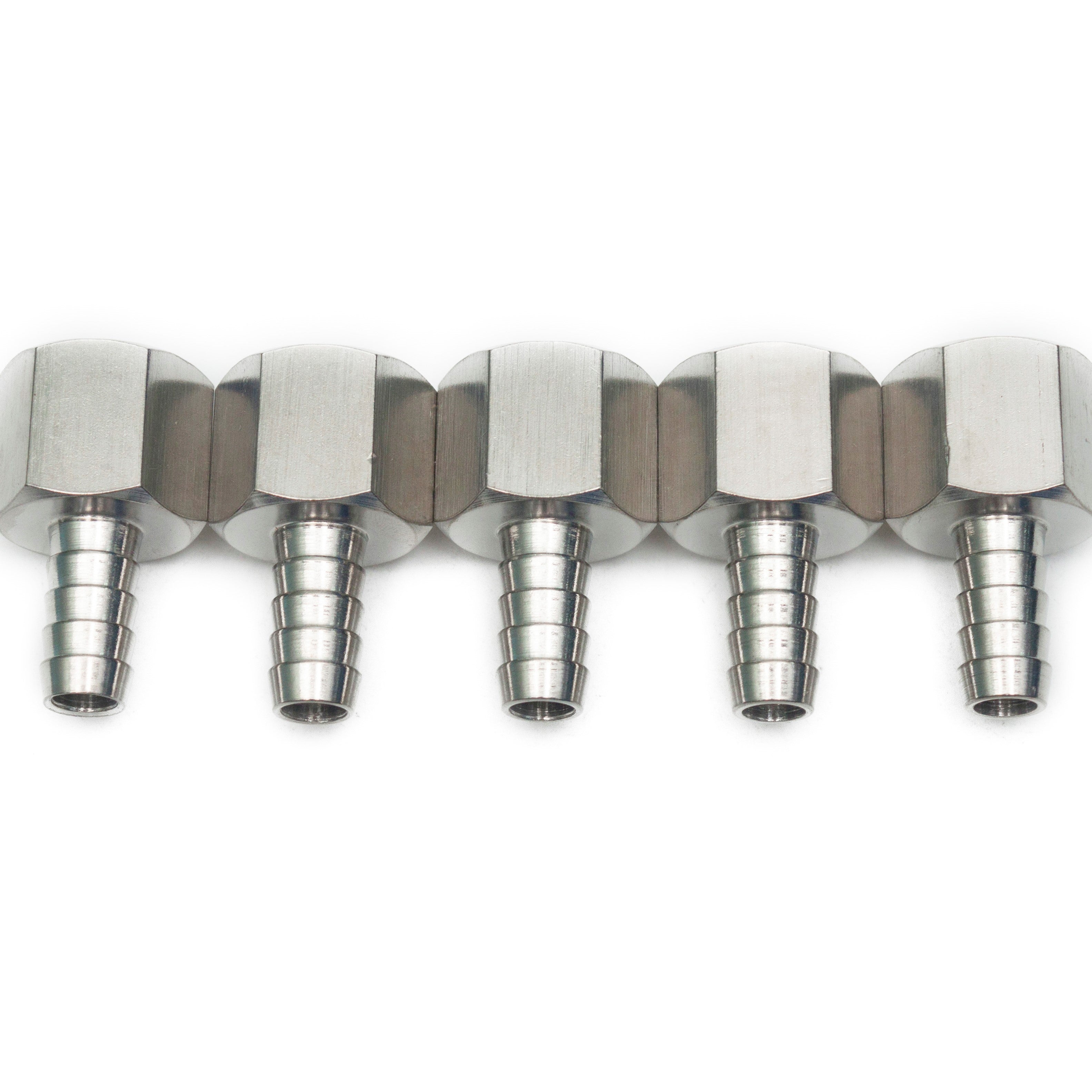 LTWFITTING Bar Production Stainless Steel 316 Barb Fitting Coupler 3/8 Inch Hose ID x 1/2 Inch Female NPT Air Fuel Water (Pack of 5)