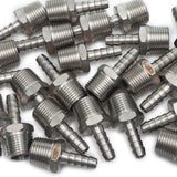 LTWFITTING Bar Production Stainless Steel 316 Barb Fitting Coupler/Connector 1/4 Inch Hose ID x 3/8 Inch Male NPT Air Fuel Water(Pack of 600)