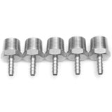 LTWFITTING Bar Production Stainless Steel 316 Barb Fitting Coupler/Connector 1/4 Inch Hose ID x 1/2 Inch Male NPT Air Fuel Water (Pack of 5)